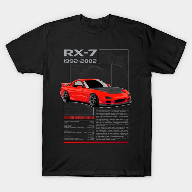 RX7 FD (red) T-Shirt by Xythusia